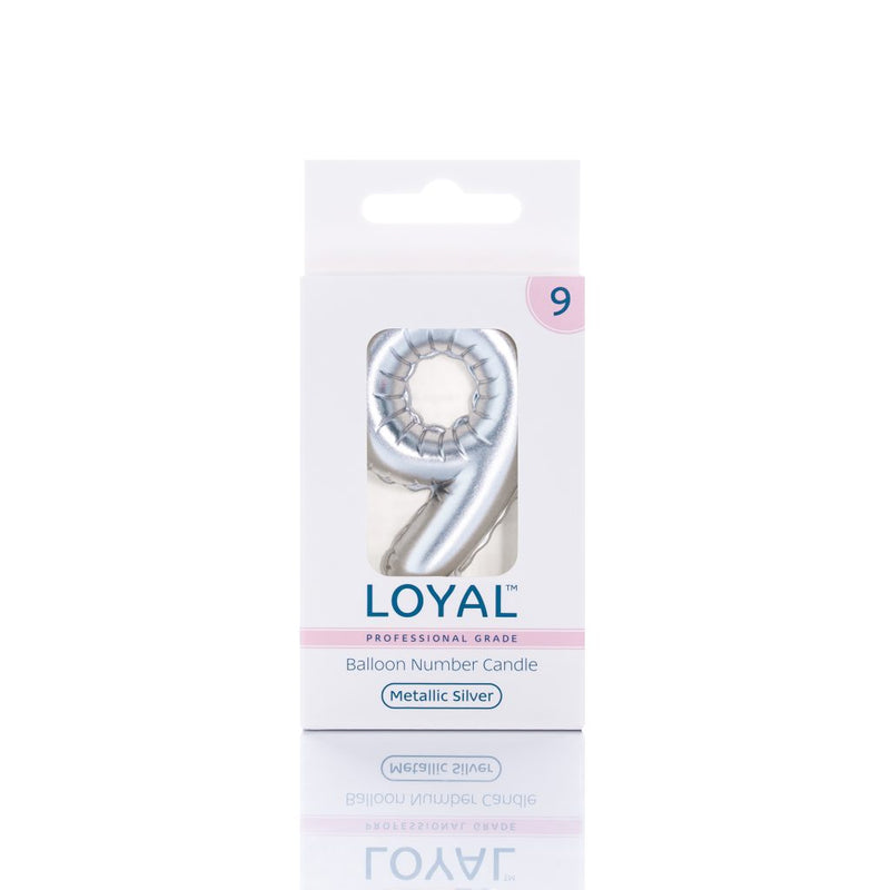 Balloon Candle Number Metallic Silver