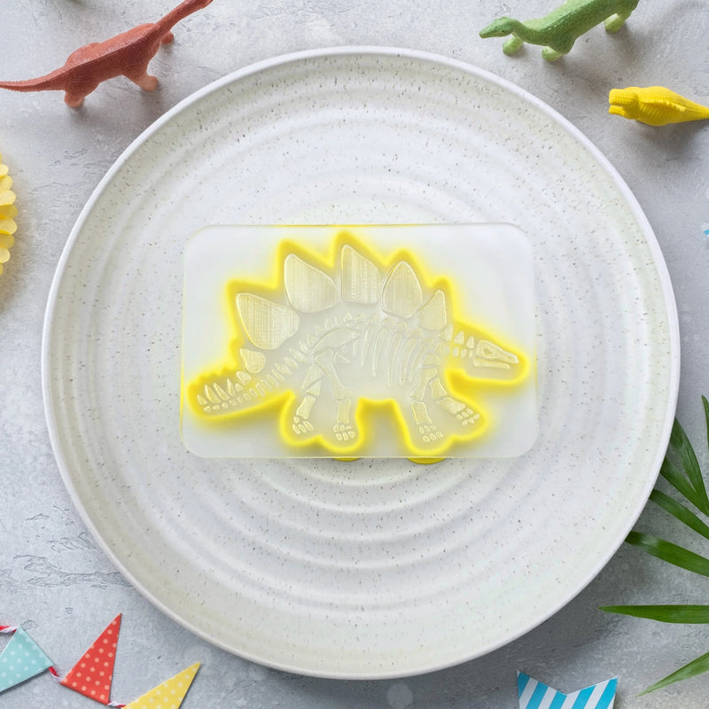 Stamp Debosser With Cutter Stegosaurus Fossil