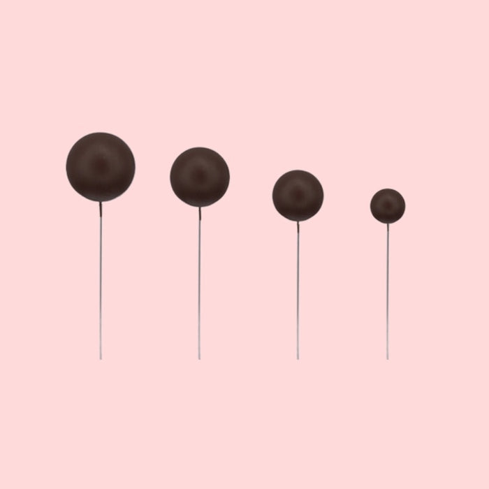 Matte Ball Topper Chocolate Brown 20pc