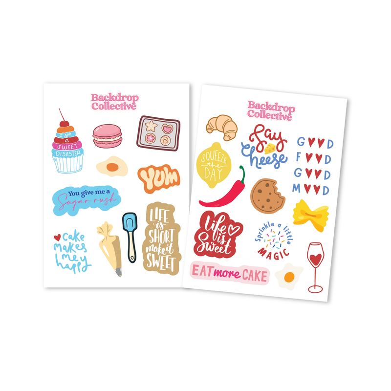 Mini Reusable Decals Foodie Pack