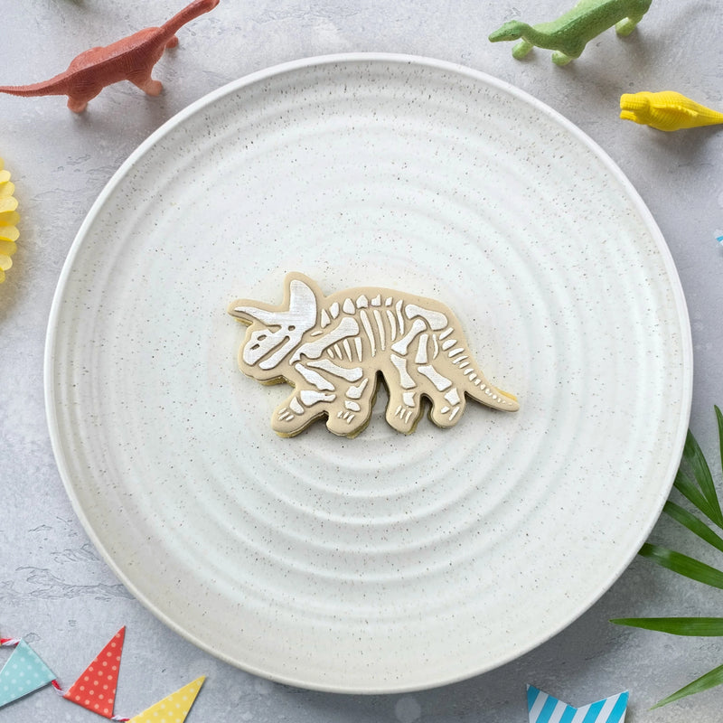 Stamp Embosser With Cutter Triceratops Fossil