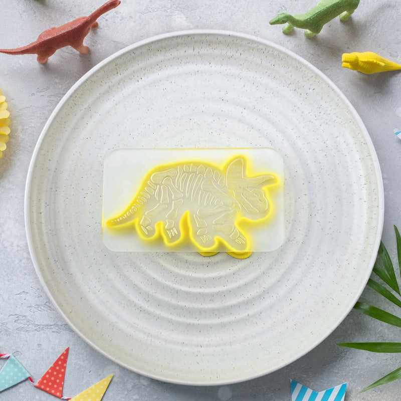Stamp Embosser With Cutter Triceratops Fossil