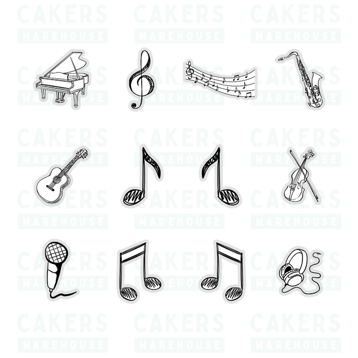 Edible Wafer Cupcake 12pc Toon Tunes