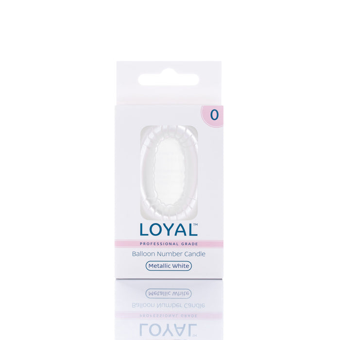 Balloon Candle Number Metallic White