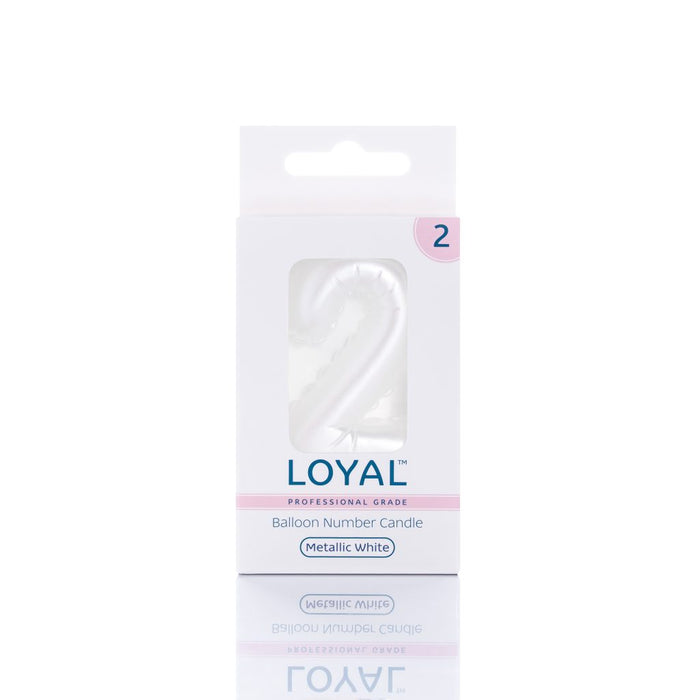 Balloon Candle Number Metallic White