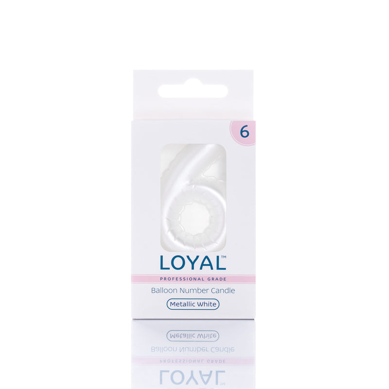 Balloon Candle Number Metallic White