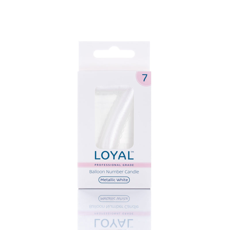 Balloon Candle Number Metallic White