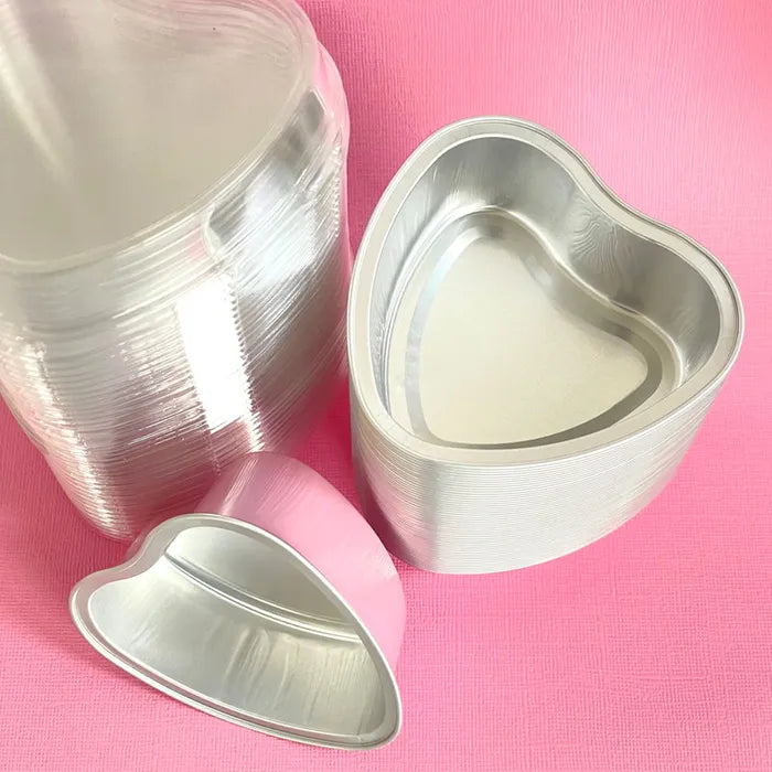 Foil Baking Cup Heart Pink 50pc