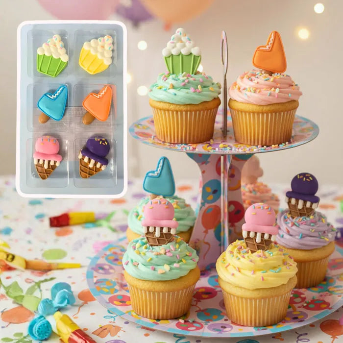 Topper Cupcake & Ice Cream 6pc