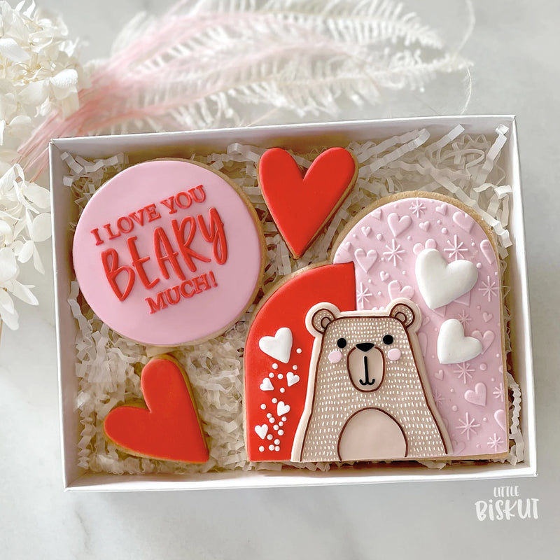 Stamp Debosser With Cutter 'Little Biskut' Bear And Cub