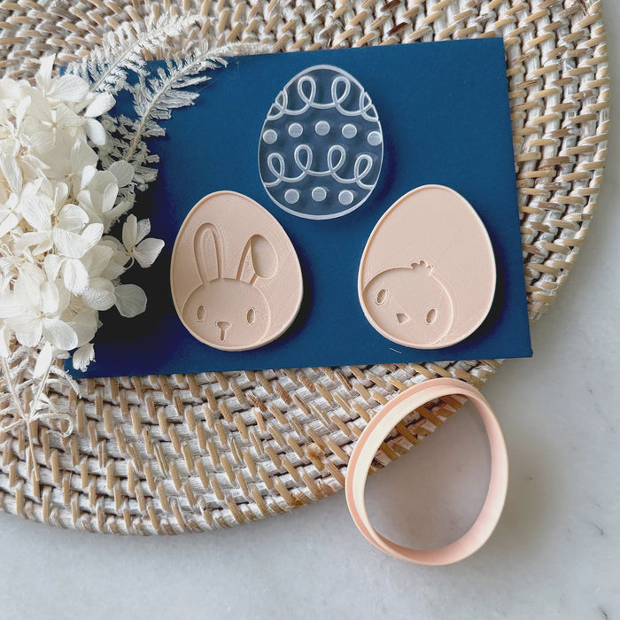 Stamp Debosser With Cutter Easter Egg Mini