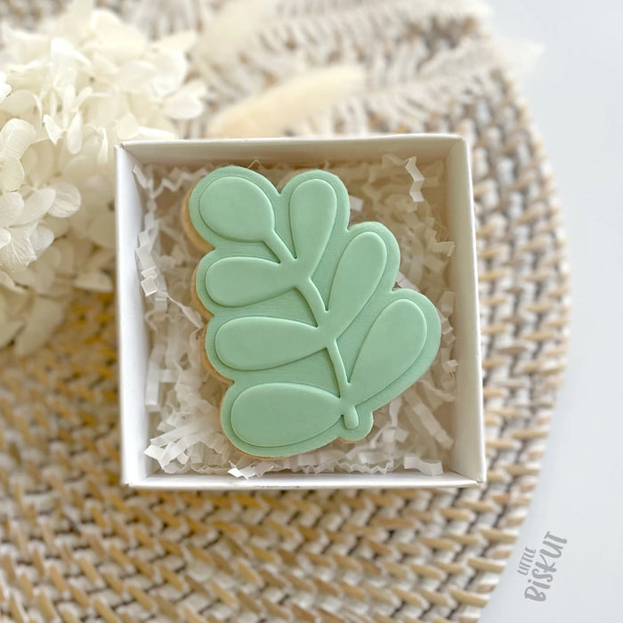 Stamp Embosser With Cutter 'Little Biskut' Leaf