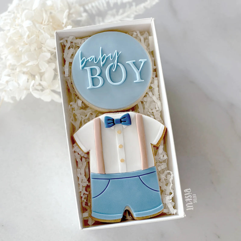Stamp Embosser With Cutter 'Little Biskut' Baby Boy Outfit