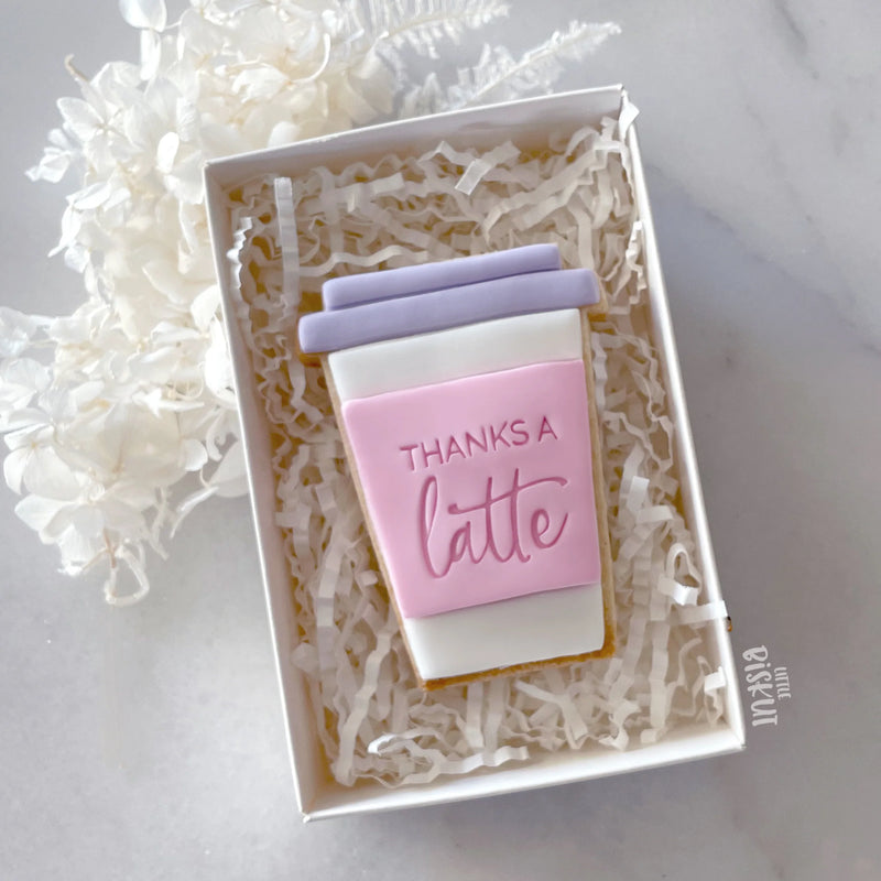 Stamp Embosser With Cutter 'Little Biskut' Thanks A Latte