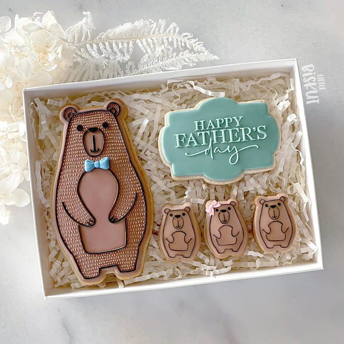Stamp Debosser With Cutter 'Little Biskut' Bear And Cub