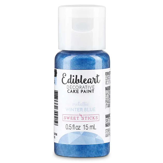 Edible Art Decorative Paint 15mL Metallic Winter Blue *Clearance*