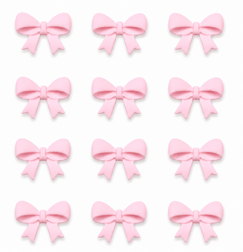 Fondant Topper Pink Mini Bow 12pc