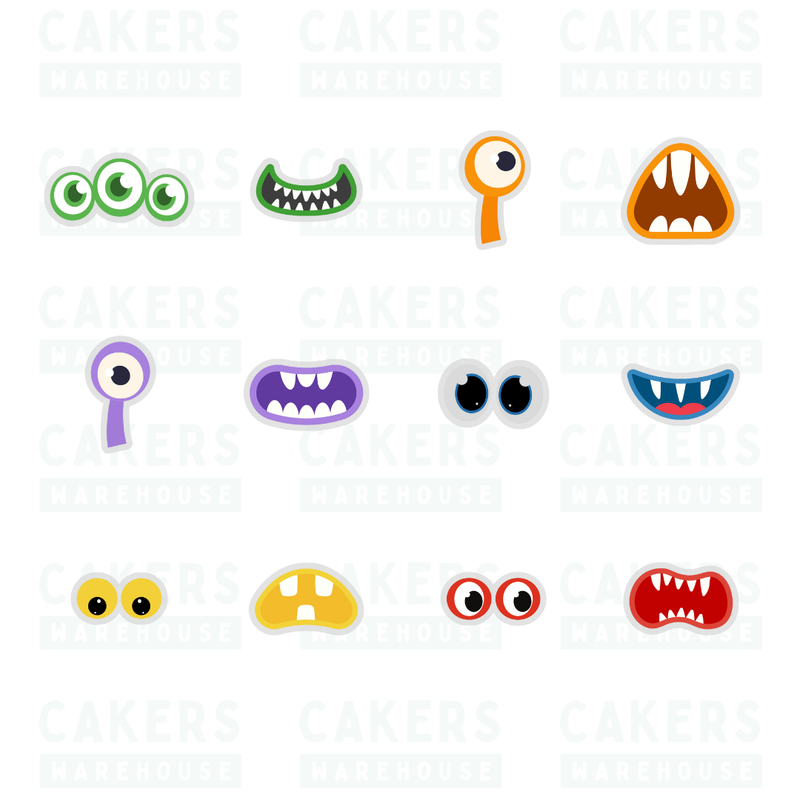 Edible Wafer Cupcake Toppers 12pc Monster Mayhem