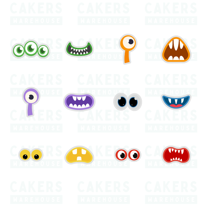 Edible Wafer Cupcake Toppers 12pc Monster Mayhem