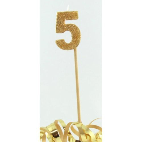 Stick Candle Glitter Gold #5