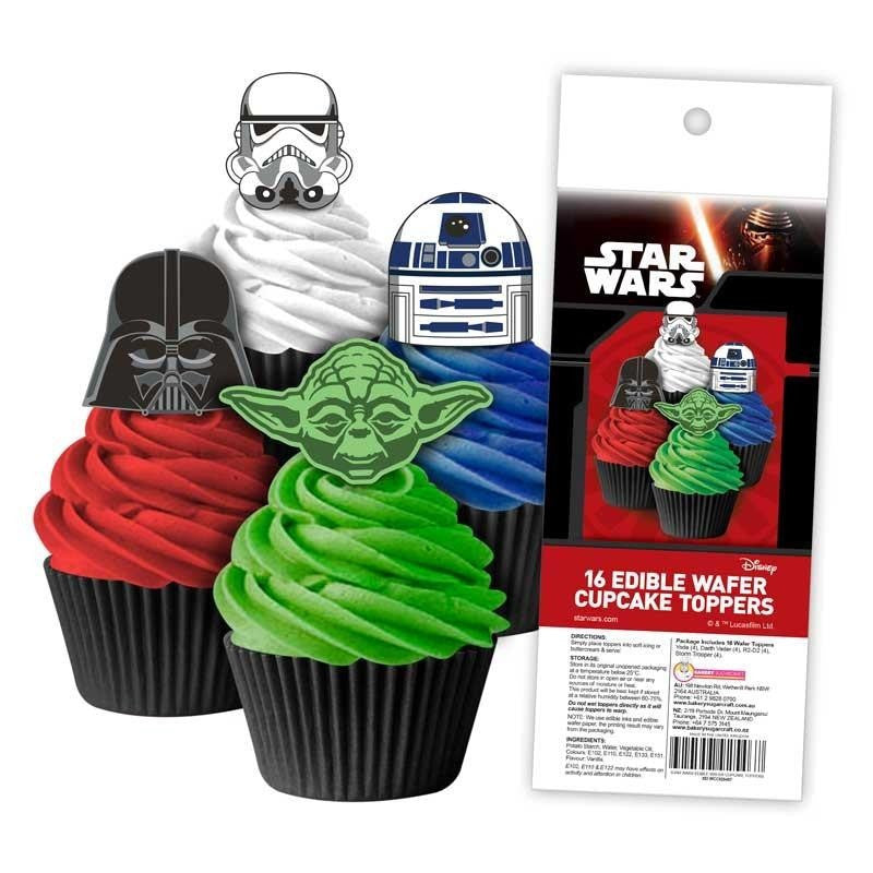 Edible Wafer Cupcake Toppers 16pc Star Wars
