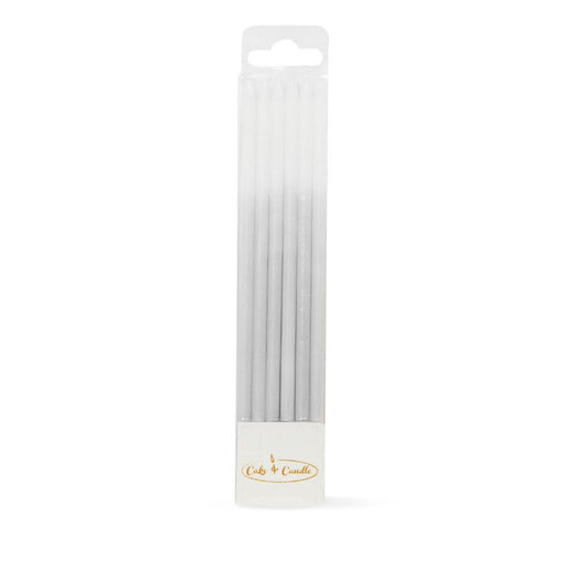 Candles Tall Ombre Silver 12pc