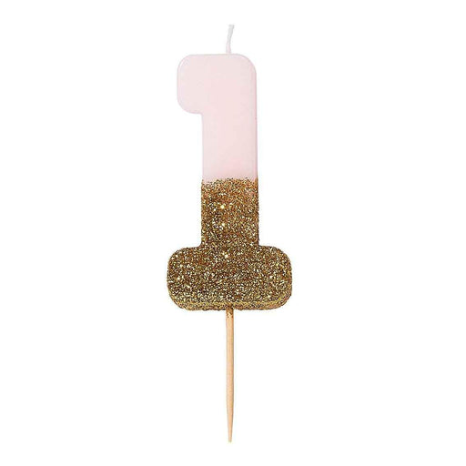 Dipped Number Candle Pink #1