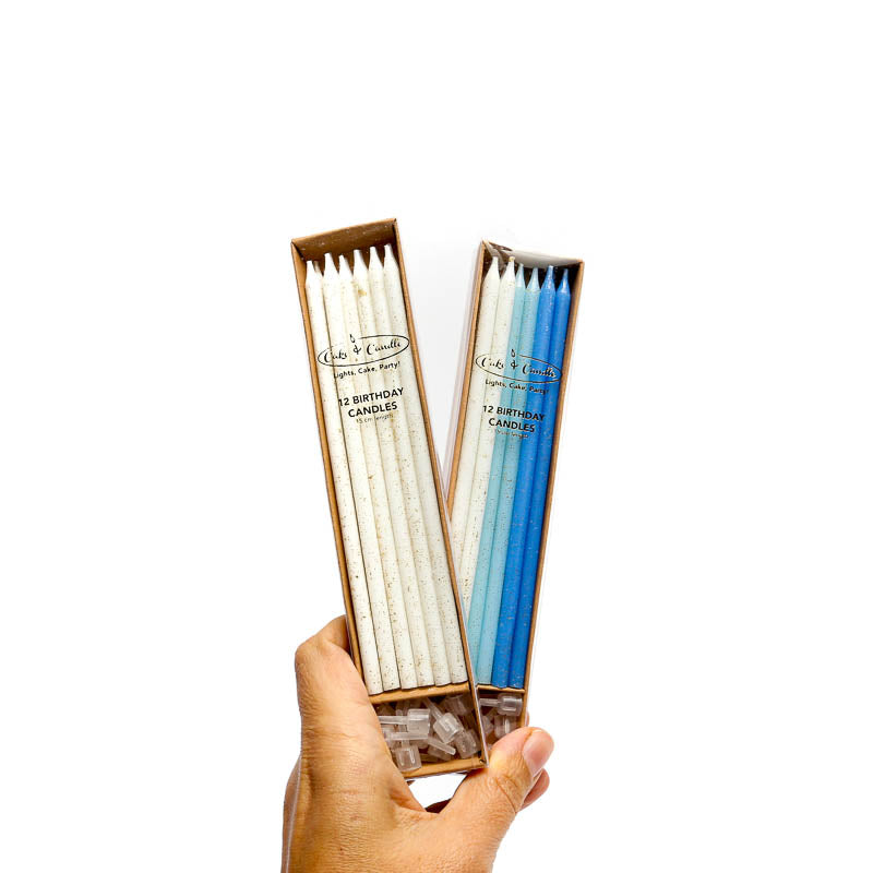 Candles Tall Glitter White 12pc