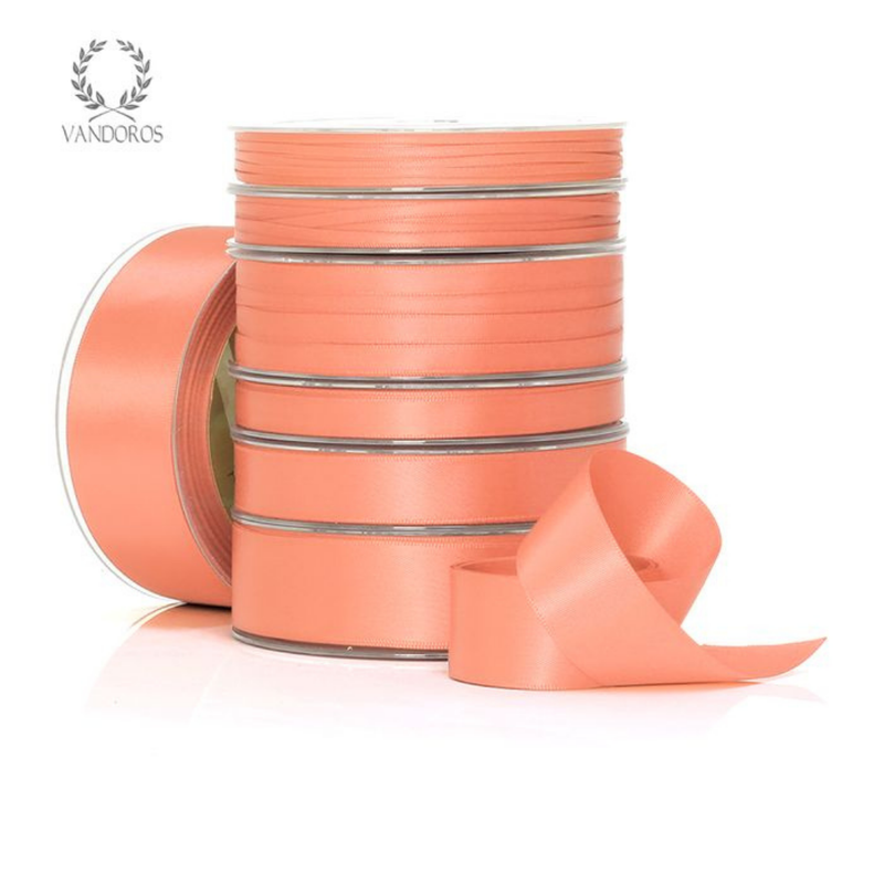 RIBBON POLY SATIN PEACH ROLL 3MM