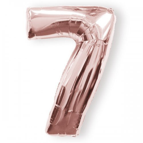 Number Balloon Rose Gold 34in #7 *Clearance*