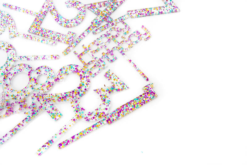 Cake Topper Rainbow Glitter Number 4