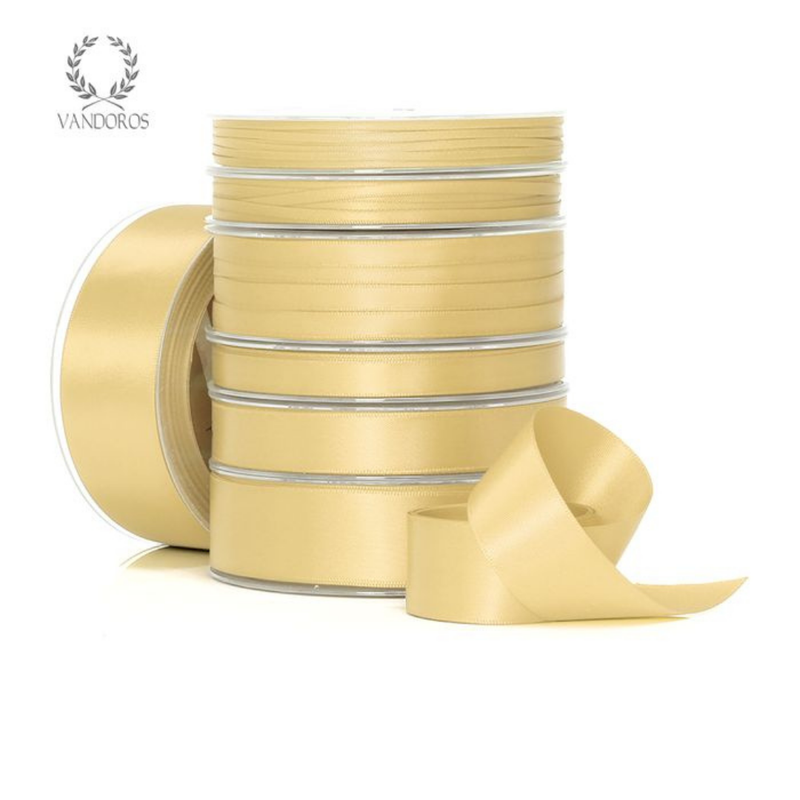 RIBBON POLY SATIN GOLD ROLL 10MM