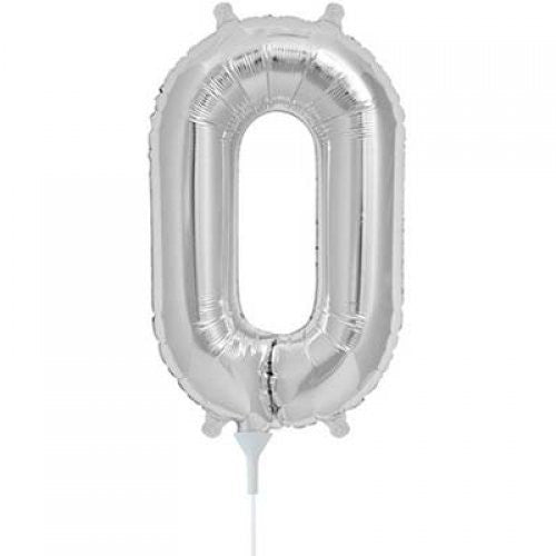 Number Balloon Silver 16in #0 *Clearance*