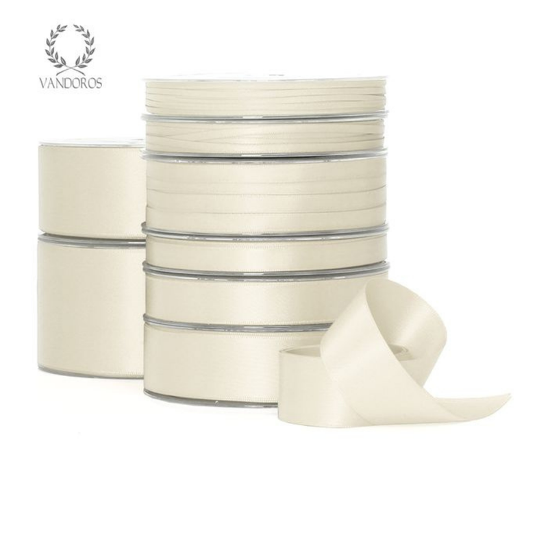 RIBBON POLY SATIN IVORY ROLL 38MM