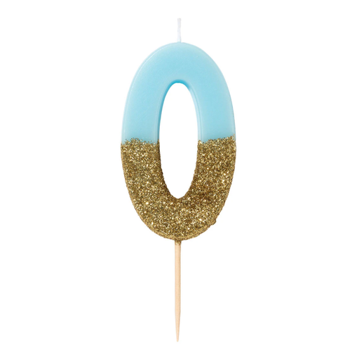Dipped Number Candle Blue #0