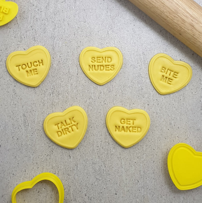 Stamp Embosser With Cutter Candy Heart Naughty Set