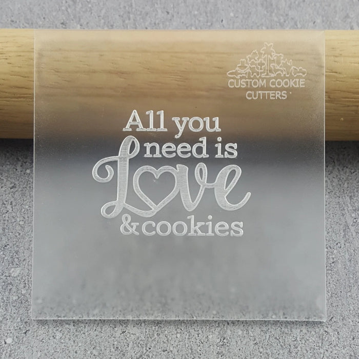 DEBOSSER PLATE ALL YOU NEED IS LOVE AND COOKIES