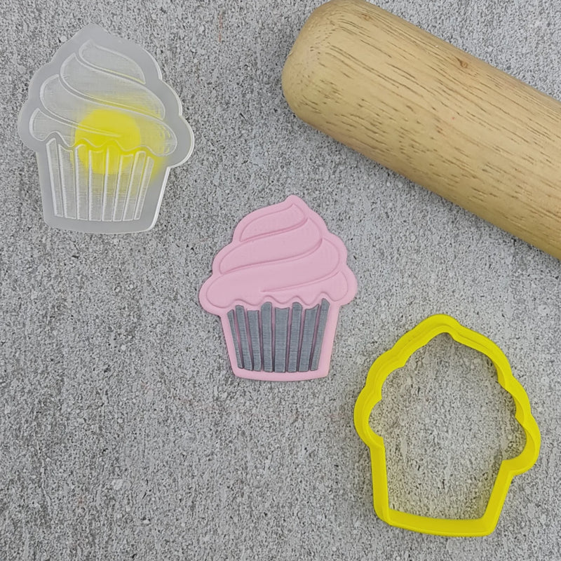 Stamp Debosser With Cutter Cupcake Mini
