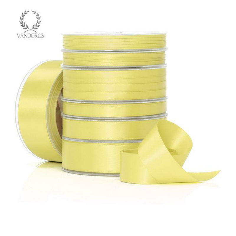 RIBBON POLY SATIN LEMON ROLL 6MM