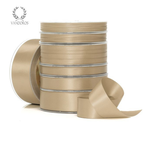 RIBBON POLY SATIN TAUPE ROLL 6MM