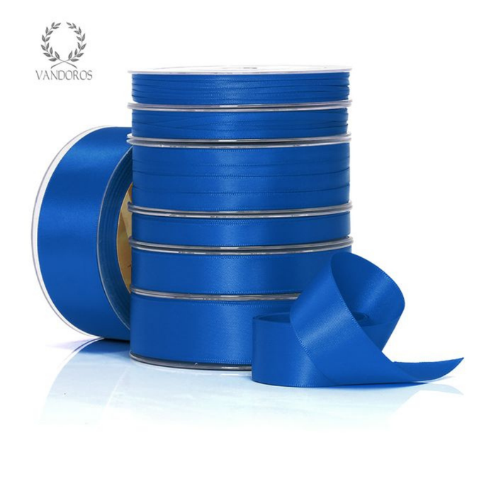 Blue Color Rippon Ribbon Poly Satin Bright Blue Roll 10mm — Cakers Warehouse