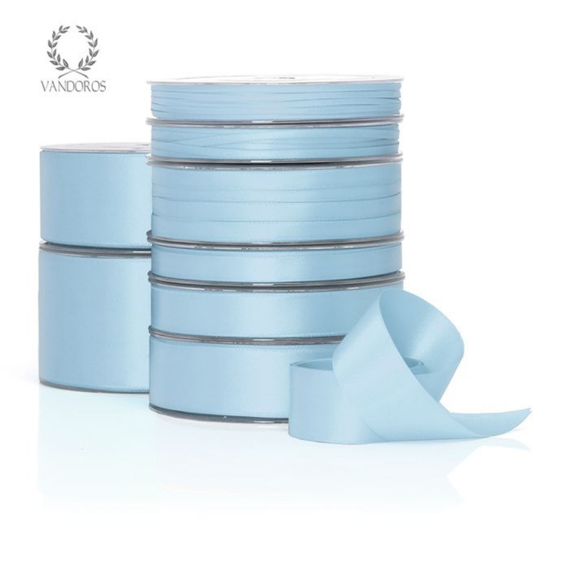 Ribbon Poly Satin Baby Blue Roll 10mm