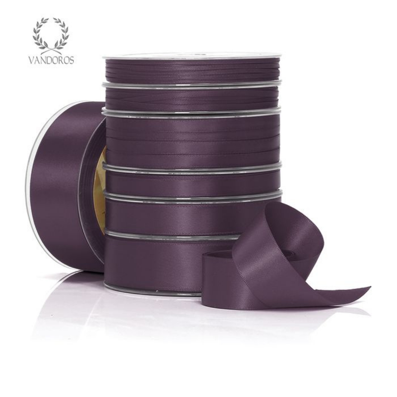 Ribbon Poly Satin Aubergine Roll 6mm