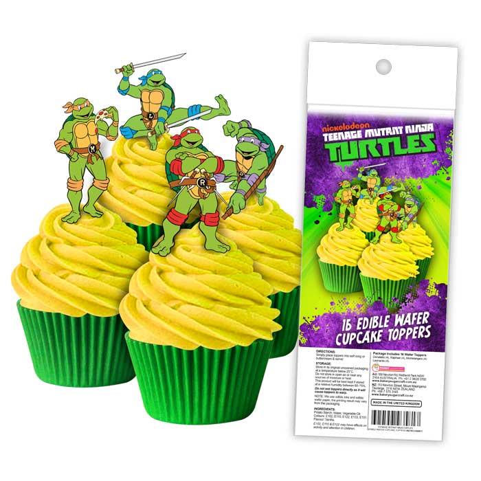 Edible Wafer Cupcake Toppers 16pc Ninja Turtles