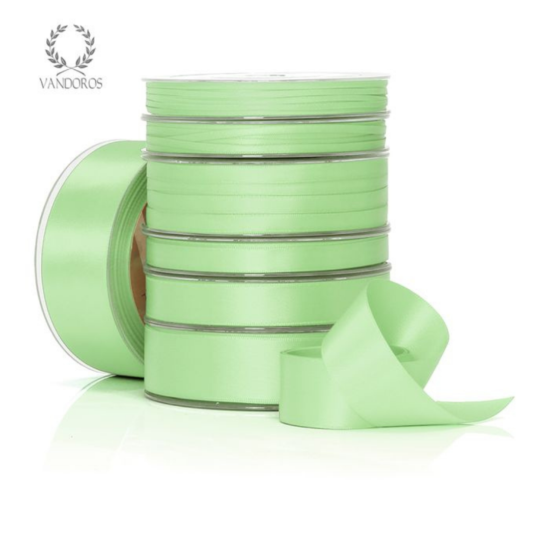 RIBBON POLY SATIN APPLE GREEN ROLL 10MM — Cakers Warehouse