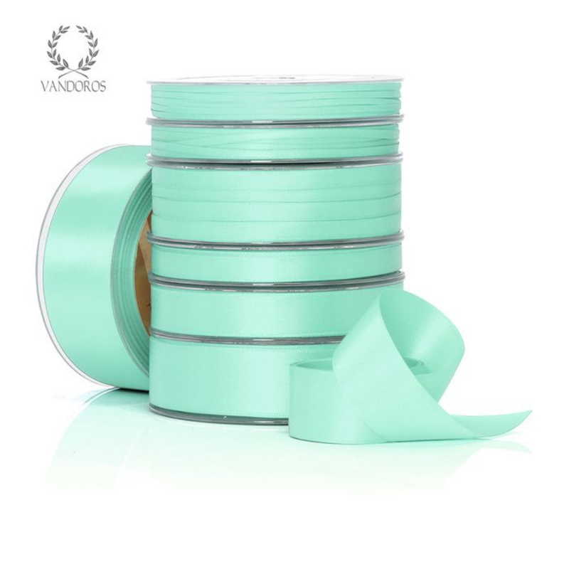 Ribbon Poly Satin Aqua Roll 10mm