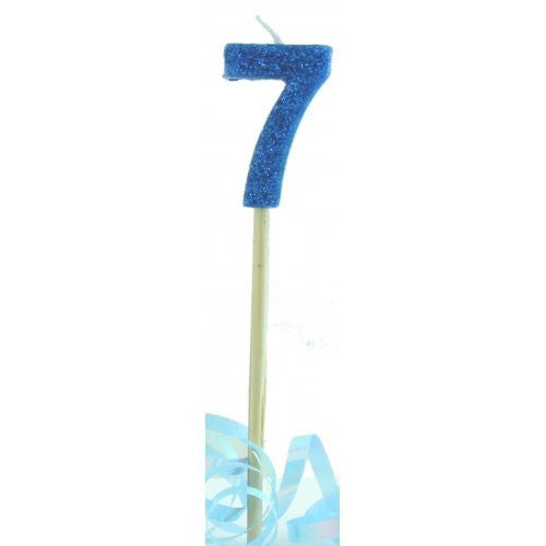 Stick Candle Glitter Blue #7