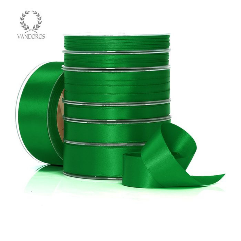RIBBON POLY SATIN EMERALD ROLL 38MM
