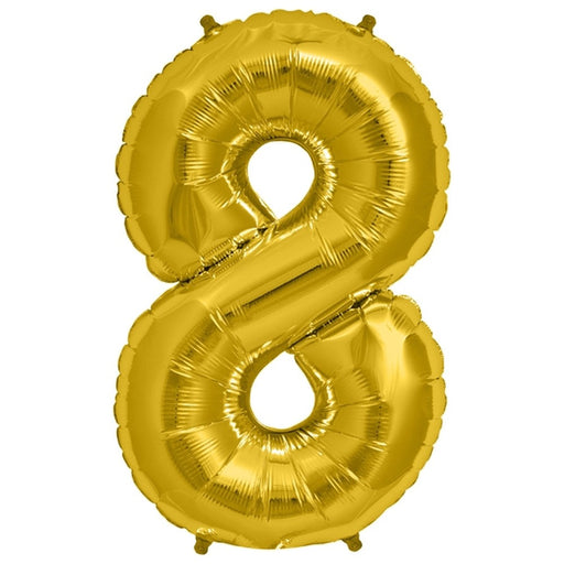 Number Balloon Gold 34in #8 *Clearance*