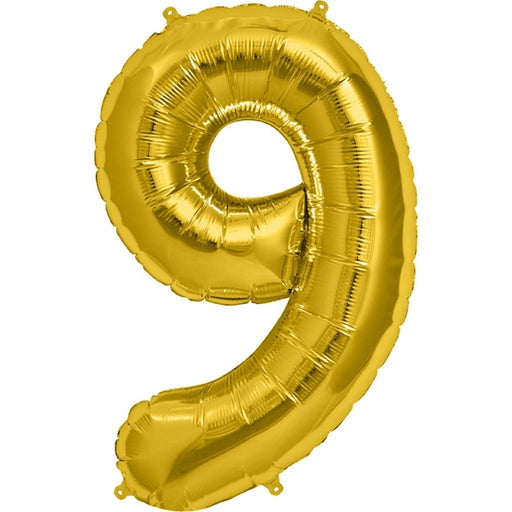 Number Balloon Gold 34in #9 *Clearance*